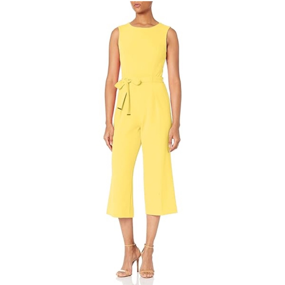 Tommy Hilfiger Yellow V-Neck Jumpsuit